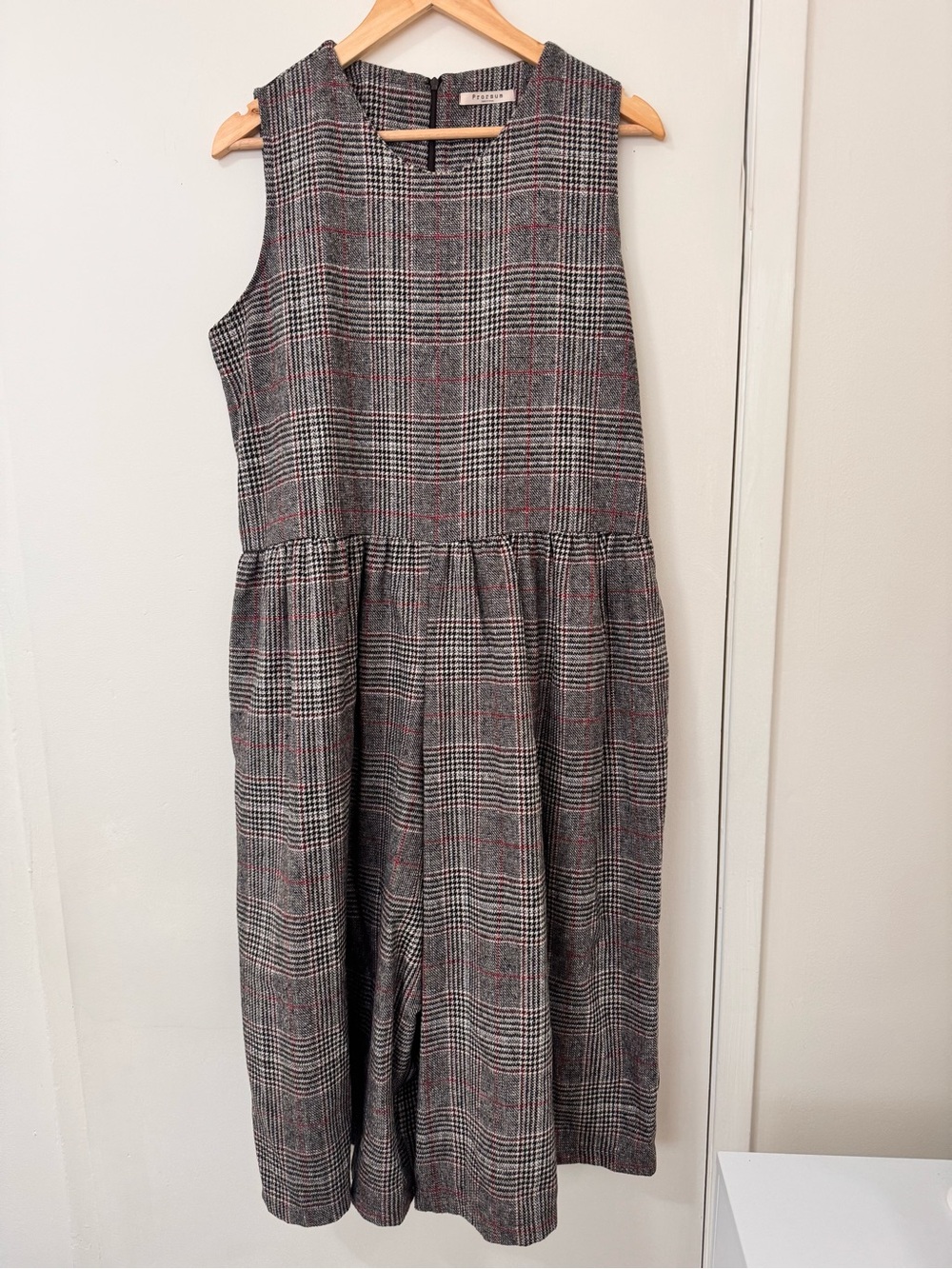 Vintage Prorsum Plaid Midi Jumper Dress Made in Korea. Vintage 1990s / Y2K era